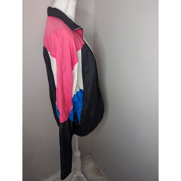Vintage 90s Nike Spell Out Swoosh colorblock zip up track jacket lg - Picture 6 of 9